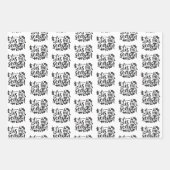 Moderne schwarze und weiße Weihnachtszitate Geschenkpapier Set (Vorderseite 2)