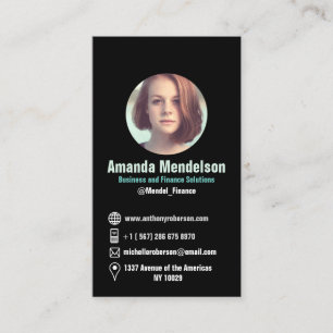 Moderne schwarze vertikale Sozialikonen und Foto Visitenkarte