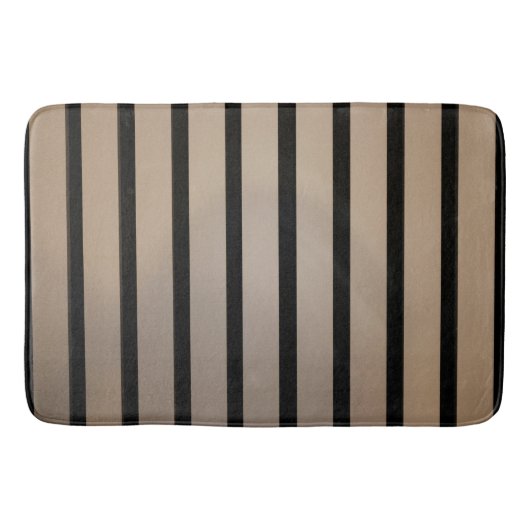 Moderne schwarze vertikale Streifen Bath Mat Badematte (Vorderseite)