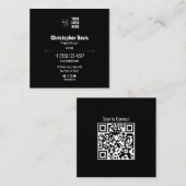 Moderne schwarze Visitenkarte mit weißem Text (Vorne/Hinten)