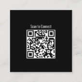 Moderne schwarze Visitenkarte mit weißem Text (Rückseite)