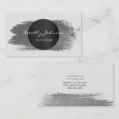 Moderne Schwarze Wasserfarbe Abstrakt Elegant Cool Visitenkarte (Vorne/Hinten)