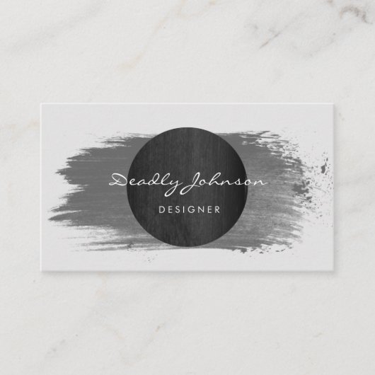 Moderne Schwarze Wasserfarbe Abstrakt Elegant Cool Visitenkarte (Vorderseite)