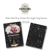 Moderne schwarze Weihnachts-Gruss-Fotografie Graff Einladung