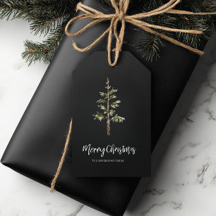 “Moderne schwarze Weihnachtsgrüße Geschenkanhänger