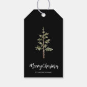 “Moderne schwarze Weihnachtsgrüße Geschenkanhänger (Vorderseite)