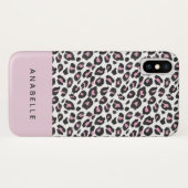 Moderne Schwarze, Weiß und Pfirsichtierleopard Case-Mate iPhone Hülle (Rückseite (Horizontal))