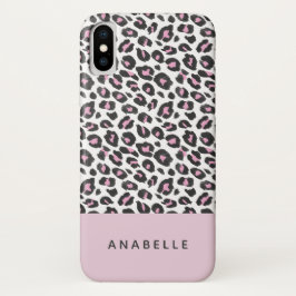 Moderne Schwarze, Weiß und Pfirsichtierleopard Case-Mate iPhone Hülle