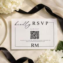 Moderne schwarze weiße Hochzeits-RSVP