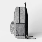 Moderne schwarze weiße monogrammierte Initiale im  Bedruckter Rucksack (Rechts)