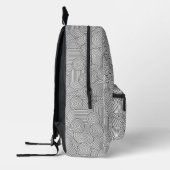 Moderne schwarze weiße monogrammierte Initiale im  Bedruckter Rucksack (Links)