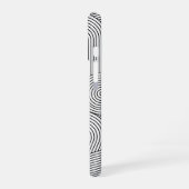 Moderne schwarze weiße monogrammierte Initiale im  iPhone 16 Hülle (Linke Seite)