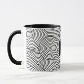 Moderne schwarze weiße monogrammierte Initiale im Tasse (Links)
