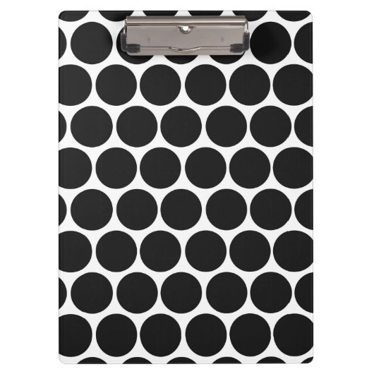 MODERNE SCHWARZE, WEISSE POLKA-PUNKTE KLEMMBRETT (Vorderseite)