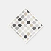 Moderne schwarze weiße Punkte Muster Monogramm Serviette (Ecke)