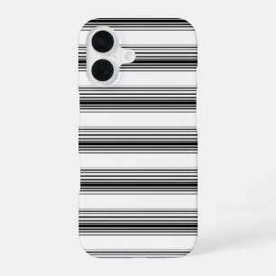 Moderne schwarze weiße Streifen iPhone 16 Hülle