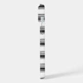 Moderne schwarze weiße Streifen iPhone Hülle (Linke Seite)