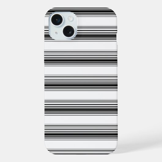 Moderne schwarze weiße Streifen iPhone Hülle (Rückseite)