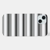 Moderne schwarze weiße Streifen iPhone Hülle (Rückseite (Horizontal))