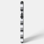 Moderne schwarze weiße Streifen iPhone Hülle (Linke Seite)