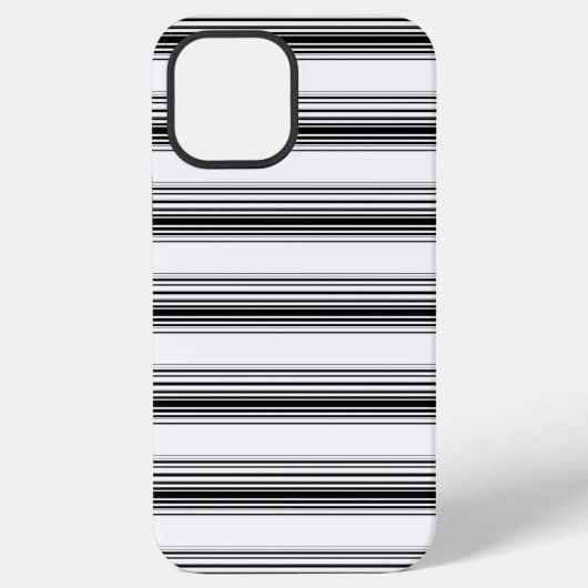 Moderne schwarze weiße Streifen iPhone Hülle (Rückseite)