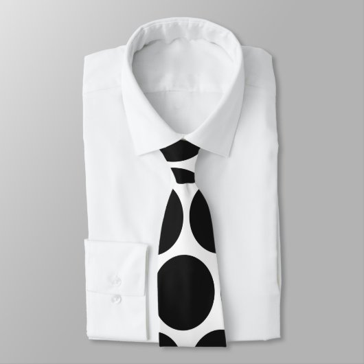 MODERNE SCHWARZE, WEISSE TUPFEN KRAWATTE (Gebunden)