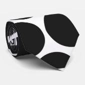 MODERNE SCHWARZE, WEISSE TUPFEN KRAWATTE (Gerollt)