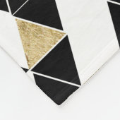 Moderne Schwarze, weiße und Imitat-Golddreiecke Fleecedecke (Ecke)