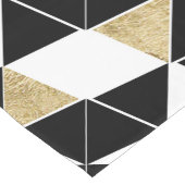 Moderne Schwarze, weiße und Imitat-Golddreiecke Kurzer Tischläufer (Ecke)