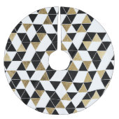 Moderne Schwarze, weiße und Imitat-Golddreiecke Polyester Weihnachtsbaumdecke (Vorderseite)