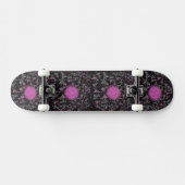 Moderne schwarze weiße und rosa Disco-Zebra Skateboard (Horizontal)