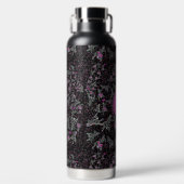 Moderne schwarze weiße und rosa Disco-Zebra Trinkflasche (Vorderseite)