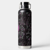Moderne schwarze weiße und rosa Disco-Zebra Trinkflasche (Rückseite)