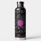Moderne schwarze weiße und rosa Disco-Zebra Trinkflasche (links)