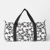 Moderne schwarze weiße und rosa wilde Zebra Duffle Bag (Vorderseite)