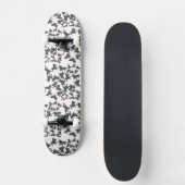 Moderne schwarze weiße und rosa Zebra Skateboard (Vorderseite)