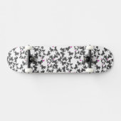 Moderne schwarze weiße und rosa Zebra Skateboard (Horizontal)