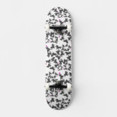 Moderne schwarze weiße und rosa Zebra Skateboard (Vorderseite)