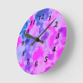 Moderne schwarze Zahlen farbenfrohe Wolkendecke Uh Runde Wanduhr (Winkel)