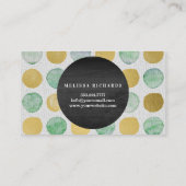 Moderne schwarze Zirkel-Silberpunkte für die Haare Visitenkarte (Rückseite)