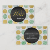 Moderne schwarze Zirkel-Silberpunkte für die Haare Visitenkarte (Vorne/Hinten)