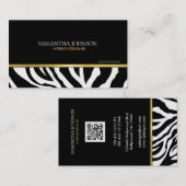 Moderne Schwarzesu. Goldzebra-Streifen mit Damast Visitenkarte (Vorne/Hinten)
