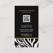 Moderne Schwarzesu. Goldzebra-Streifen mit Damast Visitenkarte (Rückseite)