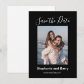 Moderne Schwarzfoto Save The Date (Vorne/Hinten)