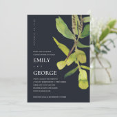 MODERNE SCHWARZKARTE MIT SCHWARZ-FOLIAGE-COUPLE-DU DANKESKARTE (Stehend Vorderseite)