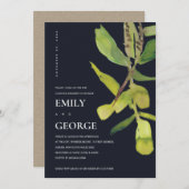 MODERNE SCHWARZKARTE MIT SCHWARZ-FOLIAGE-COUPLE-DU DANKESKARTE (Vorne/Hinten)