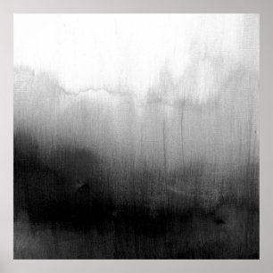 Moderne Schwarzweiss-Aquarell-Steigung Poster