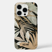 Moderne Schwarzweiß-Blätter Jungle Masculin Custom Case-Mate iPhone Hülle (Rückseite)