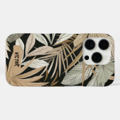 Moderne Schwarzweiß-Blätter Jungle Masculin Custom Case-Mate iPhone Hülle (Rückseite (Horizontal))