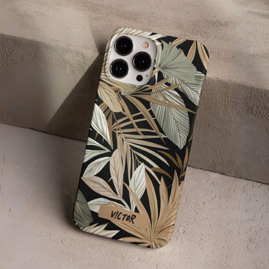 Moderne Schwarzweiß-Blätter Jungle Masculin Custom Case-Mate iPhone Hülle